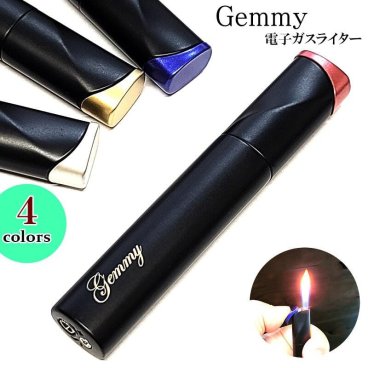 ガスライター スリム おしゃれ ジェミー ガス注入式 ブラック シルバー ゴールド ブルー レッド スライド着火式 Gemmy かわいい 女性 コンパクト レディース ギフト プレゼント