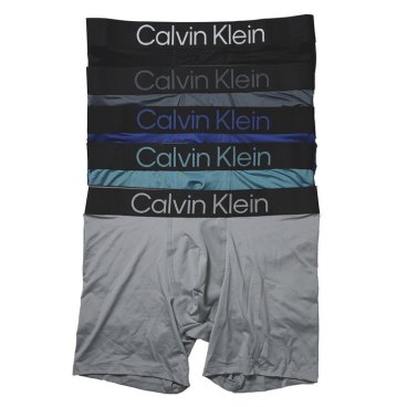 カルバンクライン：MICROFIBER STRETCH BOLD LOGO ボクサーブリーフ 5PK (ブラック／タービュランス／マザリンブルー／ダスティセージ／ウルフ)[ボクサーパンツ/ 男性下着/ メンズインナー/人気ブランド/おすすめギフト/誕生日プレゼント/メンズファッション]