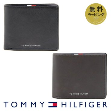 トミーヒルフィガー 二つ折り財布 TOMMY HILFIGER 財布 メンズ ブラック BLACK ブラウン COFFEEBEAN AM0AM13740 選べる2カラー 【ラッピング無料 誕生日 お祝い プレゼント ギフト 贈り物】 送料無料