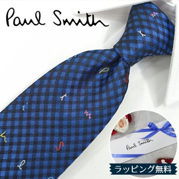 ポールスミス ネクタイ Paul Smith PS205 チェック コバルトブルー/マルチカラー 8cm幅 【ポールスミスネクタイ・ブランドネクタイ・ネクタイブランド・ブランドギフト・プレゼント・バースデー】【20代・30代・40代・おしゃれ】