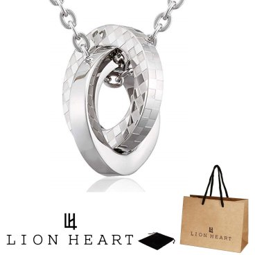 正規品 送料無料 ライオンハート LION HEART ペンダント ネックレス ステンレス 316L サージカルステンレス キュービックジルコニア ペアライン ダブルリング モチーフ メンズ仕様 レディース ユニセックス 04N135 04N135SMS シルバー 男性 ギフト プレゼント おすすめ 誕生日 お祝い