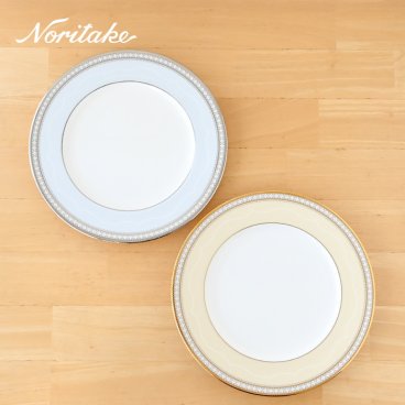 ノリタケ トレフォリオゴールド&プラチナ 22cmプレート ペア (色変り) 4945-57L/P97311 noritake 食器  皿 お皿 ケーキ皿 パン皿 ペアプレート 普段使い 洋食器 お皿 おしゃれ ブランド  陶器 シンプル お餞別 結婚祝い 引き出物 誕生日 プレゼント