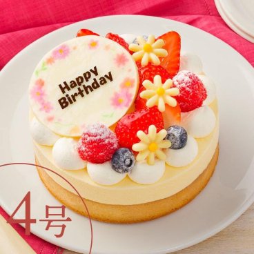 ベイクドチーズケーキとレアチーズケーキの2層仕立て　ドゥーブルフロマージュ 4号 12cm 