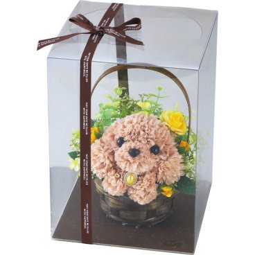 フラワーパピー トイプードル ／造花 造花・人工観葉植物 花・観葉植物 ガーデニング・農業 敬老の日 プレゼント ギフト お彼岸 お供え 秋 2026 送料無料 ギフト プレゼント プチギフト 内祝い 快気祝い 出産祝い 結婚祝い 引出物 新築祝い お返し