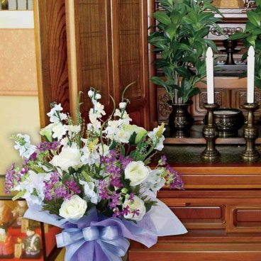 きつつき 造花 光触媒加工 仏花 お供えアレンジ 供花 アレンジメント お供え物 お悔やみ アートフラワー