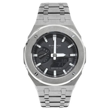 G-SHOCK GA2100 メタル カスタム カシオーク ブラック文字盤 ステンレス製バンド