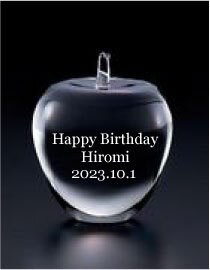 【名入れ】ペーパーウェイト「アップル」インテリア りんご クリスタル オブジェ 置物