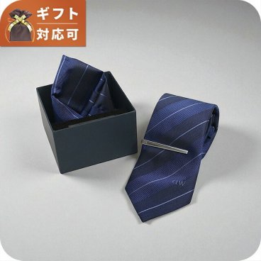ダニエルウェリントン DANIEL WELLINGTON ネクタイ＆チーフ＆タイバー 3点セット DW02800005 メンズ ネイビー ネクタイ