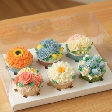NEW　カップケーキ 　マフィン　花B　6種類 ギフト　母の日　お祝い お礼 スイーツ スイーツギフト 洋菓子 バレンタイン 誕生日プレゼント　お取り寄せ　ギフト　外箱あり　冷凍　