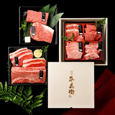 【送料無料】木箱入 3段重 焼肉セット メッセージカード/日時指定/熨斗対応可 黒毛和牛 国産牛 600g 食べ比べ8種