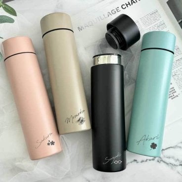 【名入れ 無料】L6 シンプル サーモ ステンレスボトル 370ml《 下マーク》(水筒 名入れボトル ステンレスボトル 保温 保冷 マイボトル 真空 魔法瓶 マグボトル ギフト プレゼント 誕生日 通勤 通学 子ども 記念日 父の日 母の日 おしゃれ シンプル)