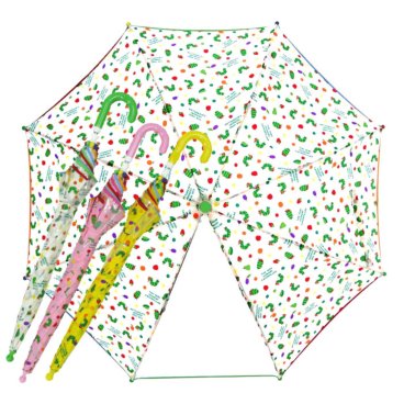 【はらぺこあおむし】窓つき傘 安全手開き 子ども用傘【45cm】ERIC CARLE ビニールプリント 子ども 長傘 キッズ 手開き かわいい 絵本 雨の日 ビニール傘 男の子 女のコ 通園 通学 小学生 幼稚園 保育園 誕生日 入園 入学 プレゼント ギフト 無料ラッピング