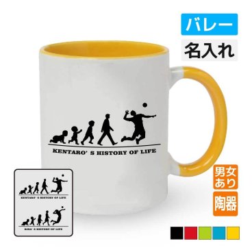 卒団記念品 バレーボールマグカップ ≪名入れ無料≫ オリジナル プレゼント(HOL) 男子 女子 入学 卒業 入部 大会 メモリアル
