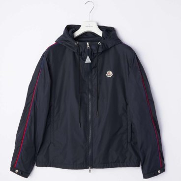 モンクレール MONCLER 1A00085 68352 ジャケット メンズ アウター HATTAB ナイロン ブルゾン フーテッド パイピング 撥水 775ジップアップ ダークネイビー 1 2 3 4