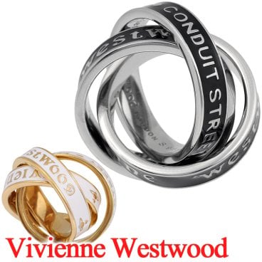 ヴィヴィアンウエストウッド リング 指輪 3連リング 男女兼用 メンズ レディース Vivienne Westwood パーシーリング 6404016Q 選べる2色 【ラッピング無料 誕生日 お祝い プレゼント ギフト 贈り物】