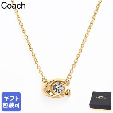 コーチ COACH ネックレス シグネチャー Cロゴ クリスタル レディース クリア ゴールド 493112GLD110 ジュエリー アクセサリー バレンタイン 送別会 誕生日 結婚祝い 結婚式 高級 父の日 母の日【スペシャルラッピング660円(別売り)】 即日発送 ファッション小物 ビジネス小物 ホワイトデー