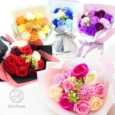 ソープフラワー 花束 ソープフラワーギフト 花 お花 造花 ギフト ムーンダスト カーネーション そのまま飾れる ブーケ ボリューム アレンジメント オシャレ 還暦 結婚式 電報 結婚記念日 退職祝い バラ 薔薇 ミニブーケ 米寿 ミニバラ 2026 かわいい ギフト 