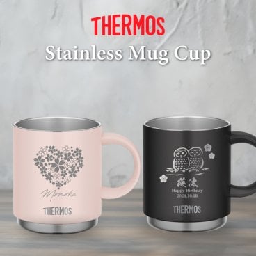 【名入れ 無料】L2 サーモス ステンレス マグカップ THERMOS JDS-351《選べる デザイン》(ステンレスマグ マグ タンブラー 名入れ 真空断熱マグカップ 保温 保冷 ギフト 誕生日 プレゼント 記念品 お祝い 名前入り おしゃれ かわいい 北欧 350ml) 
