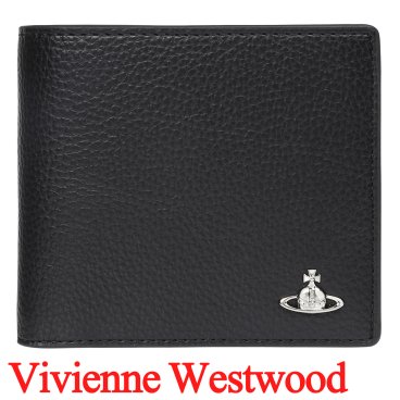 ヴィヴィアンウエストウッド 二つ折り財布（小銭入れあり） ヴィヴィアン Vivienne Westwood 財布 メンズ ブラック VW4212 (5115003NM-S000D-N403) 【2026年春夏】【ラッピング無料 誕生日 お祝い プレゼント ギフト 贈り物】