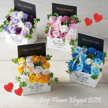 ソープフラワー エレガントボックス M シャボンフラワー 薔薇 バラ 誕生日 記念日 新築祝い 出産祝い 結婚祝い 退職祝い お見舞い 送別会 発表会 母の日 花 プレゼント ギフト 石鹸素材 造花 FPP-837