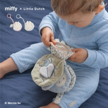 miffy × Little Dutch 布えほんストラップ付き[布絵本 ミッフィー 0歳 赤ちゃん おもちゃ 出産祝い 女の子 男の子 絵本 布 知育 ファーストトイ お出かけ ベビー ベビーカー チャイルドシート]