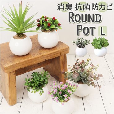 光触媒 フェイクグリーン 通販 観葉植物 フェイク ラウンドポットL CT触媒 卓上 小さい 消臭 抗菌 防汚 空気清浄 イミテーショングリーン リビング 玄関 おしゃれ かわいい 新生活 インテリア 雑貨