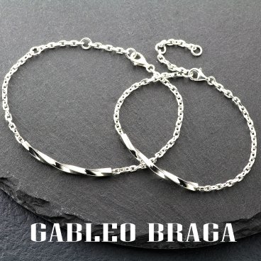 ペアブレスレット シルバー925 sv925 大人 カップル シンプル 名入れ 刻印無料 2個セット ブランド BRAGA おしゃれ かっこいい