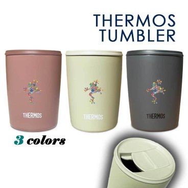 【新商品】フラワーフロッグ サーモス 蓋つき タンブラー 300ml 保温 保冷 ステンレス マグカップ ふた スライド ワンタッチ 真空 断熱 二重構造 オリジナル カエル 両生類 爬虫類 ペット