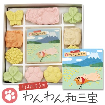 【当店でしか買えません】和三盆 和三盆糖 和三盆菓子 ばいこう堂 柴犬 しばたろうのわんわん和三宝 いぬ 犬 干菓子 和菓子 お茶請け お菓子 さぬき和三宝 さぬき和三盆糖 かわいい 香川 さぬき お年賀 大人 お祝い プチギフト ギフト