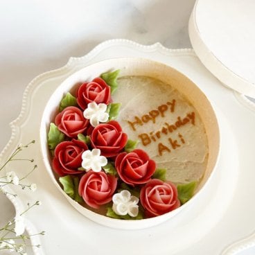 花屋が作るフラワーおはぎ推しカラー 赤 レッド 和菓子  誕生日 お祝い ギフト