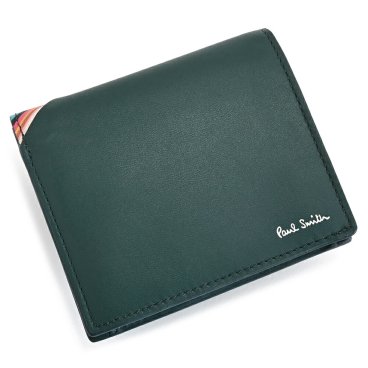 ポールスミス 財布 二つ折り財布 Dグリーン Paul Smith bps783-51 メンズ 紳士 ギフト 定番 彼氏 彼女 プレゼント