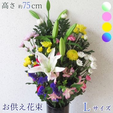新盆 初盆 盆花 お供え 花束 Lサイズ お悔やみ お彼岸 花 仏花 生花 枕花 供花 命日 周忌 法事 仏花  菊 白菊 大輪 ユリ フラワー  お盆 新盆 初盆 お彼岸 花 和風 和花 洋花 ボリューム 花器別  ■お供え花束■