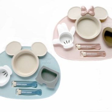 【ミッキーミニー】ミッキーマウス ベビー食器セット 出産祝い 御祝 お誕生日 誕生日 贈り物 ランチセット お食事セット ワンプレート。