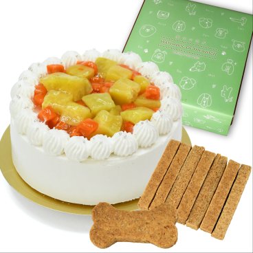 犬用 クリームケーキ ボーンクッキー付 【選べるサイズ：2号（小型犬用）、3号（中型犬用）、4号（大型犬用）】 【選べる付属品： バースデー 飾り クリスマス 飾り 】わんちゃん用 犬用ケーキ 犬 ドッグ ドッグケーキ