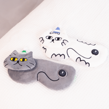 【ラッピング＆送料無料】nerugoo 充電式ホットアイマスク NEKO 睡眠ケア 安眠 健康グッズ アイケア 温熱 目の疲れ コードレス 自動電源オフ USB充電式 男女兼用 シルク100% プレゼント ギフト by nerugoo 公式店