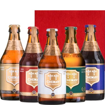 ビールギフト 飲み比べ 5本セット【無料 ラッピング メッセージカード】 有名 ベルギー クラフトビール 「シメイ」 330ml 5種 詰め合わせ CHIMAY レッド ゴールド ホワイト ブルー グリーン トラピストビール 地ビール のし対応 ギフト箱付 内祝い お返し 会社 取引先 上司 50代 60代 70代 送料無料