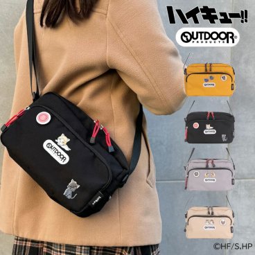 【OUTDOOR PRODUCTS】hq07 ハイキュー ショルダーバッグ ODHQ03 斜め掛け キャラクター アニメ ユニセックス ギフト ブラック
