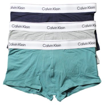 カルバンクライン：ICON COTTON STRETCH ローライズボクサーパンツ 3PK (ショアライン/グレーヘザー/ライブリー・ティール)[ボクサーパンツ/ 男性下着/ メンズインナー/人気ブランド/おすすめギフト/誕生日プレゼント/メンズファッション]