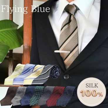 ネクタイ 父の日 プレゼント ギフト就活 ブランド FLYING BLUE ジャカード織りの高品質 ストライプ flb-220set