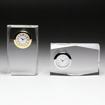 退職祝 周年記念 誕生祝 クリスタル時計 DT-1 名入れ無料 