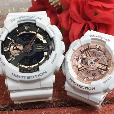 カシオ 恋人たちのGショック ペアウォッチ G-SHOCK BABY-G GA-110RG-7AJF BA-110-7A1JF 電池式 送料無料 国内正規品 記念日 誕生日 プレゼント お揃い 白 ホワイト クリスマス お祝い 結婚 婚約 20代 30代 40代 50代 カップル 夫婦
