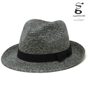 ソルバッティ 中折れハット GALLIANO SORBATTI 帽子 ストローハット イタリア製 ペーパーブレード メンズ 大きいサイズ 夏 レディース ワイド 春 麦わら帽子 シンプル 帽子ブランド ガリアーノ 紺 ネイビーMIX ギフト プレゼント 敬老の日