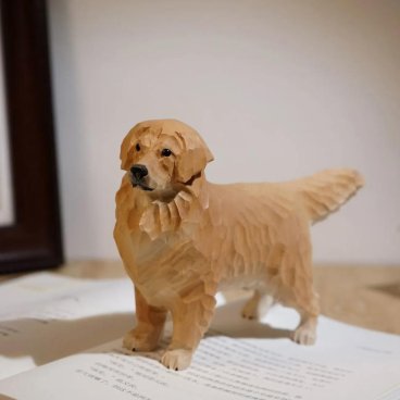 犬 いぬ ゴールデンレトリバー かわいい グッズ プレゼント ギフト オシャレ 木製 手作り ハンドメイド 置物 インテリア 手彫り 木彫り オブジェ 癒し 木彫
