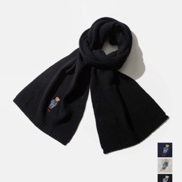 ポロ ラルフ ローレン POLO RALPH LAUREN solid denim bear scarf ソリッド デニム ベア スカーフ PC1464 マフラー メンズ ポロベア ファッション小物