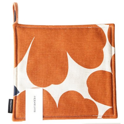 マリメッコ marimekko ポットホルダー Pieni UNIKKO ウニッコ 鍋敷き ベージュ×チェスナット(ブラウン) 070475 884 北欧雑貨 北欧デザイン キッチンアイテム marimekko kitchen 送別会 誕生日 お中元 結婚祝い 結婚式 高級 父の日 母の日 ホワイトデー