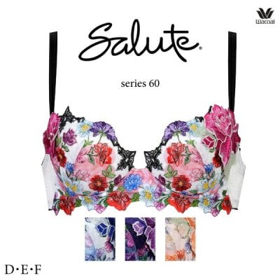 ワコール サルート 60G ブラジャー BTJ460 3/4カップワイヤー (P-upタイプ) D・E・Fカップ