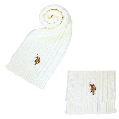 ユーエスポロ アッスン マフラー U.S. POLO ASSN. マフラー 447464-WHITE レディース メンズ WHITE ホワイト マフラー