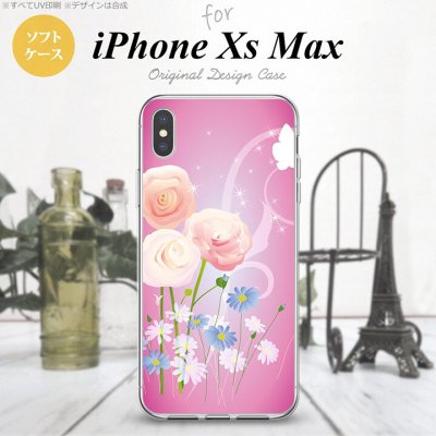 iPhoneXsMax iPhone XS Max スマホケース ソフトケース 花柄 ミックス C ピンク メンズ レディース nk-ixm-tp282