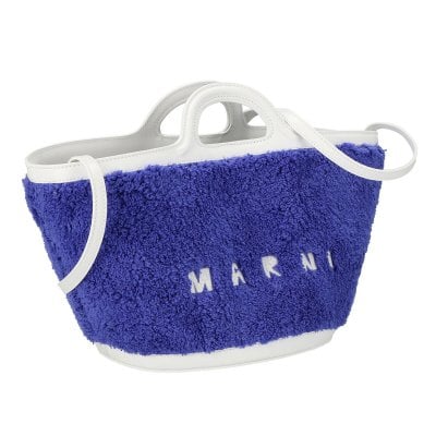 マルニ MARNI バッグ 2WAY ハンドバッグ ショルダーバッグ 肩掛けバッグ 斜め掛けバッグ BMMP0097Q2 P5441 ZO523 起毛 レディース ブルー+ホワイト