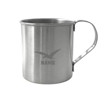 プテラノドン2   名入れステンレスマグ 一重構造 マグカップ シングルタイプ キャンプ アウトドア マイカップ 名入れカップ 名入れグッズ BBQ 直火 バーベキュー 極薄 おしゃれマグ MADE IN JAPAN マグカップ ヴィンテージ風 銀 シルバー アジアン アメリカン ヨーロピアン コーヒー    恐竜　化石　肉食　草食　雑食　海　陸